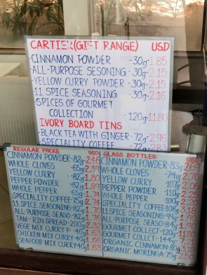 Preise für Gewürtze